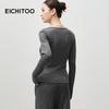 EICHITOO Women's V-Neck Faux Wool Striped Knit Top