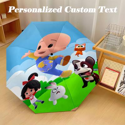 Windproof Folding Umbrella, 8‑Rib Auto Open Close Cleo & Cuquín Umbrella for Rain Sun Protection