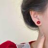 New Model Without Ear Holes. Versatile and Luxurious Red Pearl Ear Clips with Strong Magnets. Pearl Earrings.