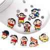 Crayon Shin-chan Funny Hole Shoe Buckles: Soft Rubber Shoe Accessories with Floral Design