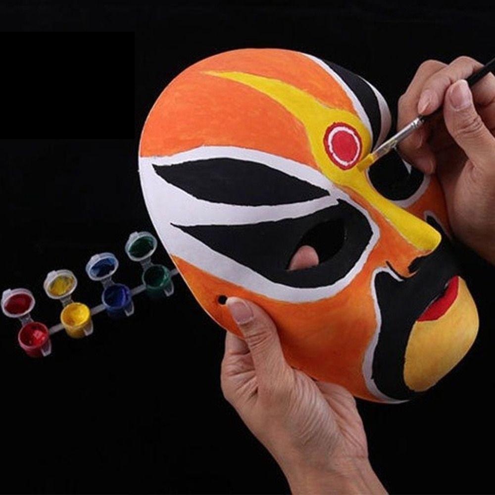 Bemalbare Halbmaske Vollgesichts-DIY-Maske Kostüm-Requisite Handbemalte Maske Lustige Maskerade