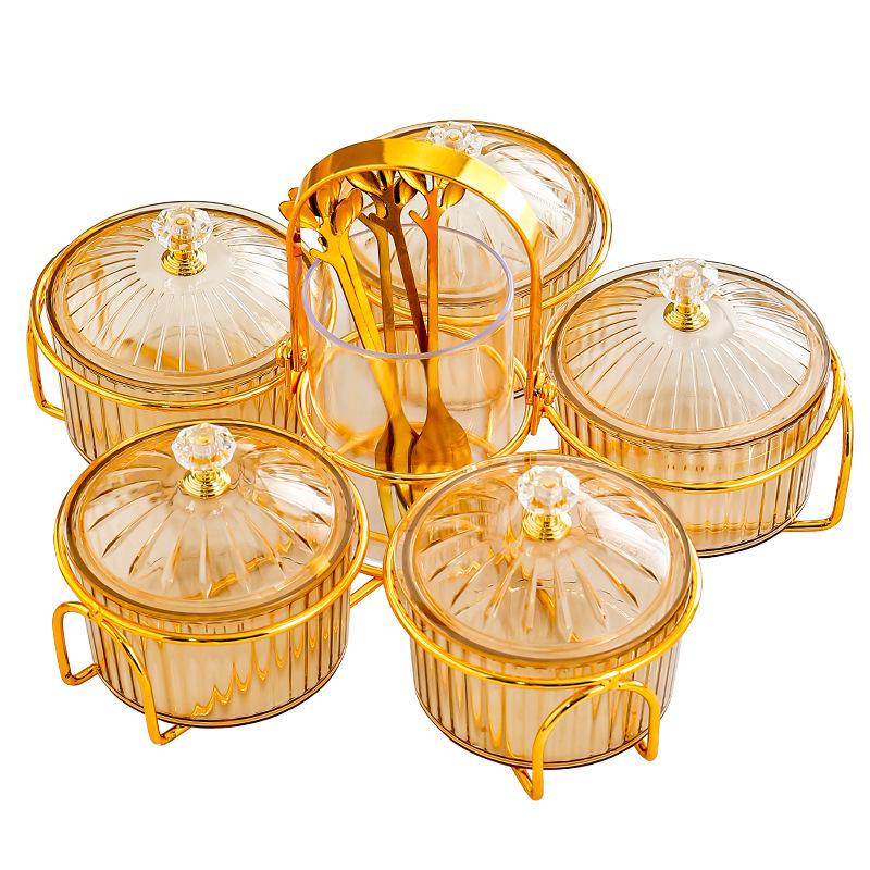Transparent Dustproof Snack Tray with Lid for Living Room Coffee Table