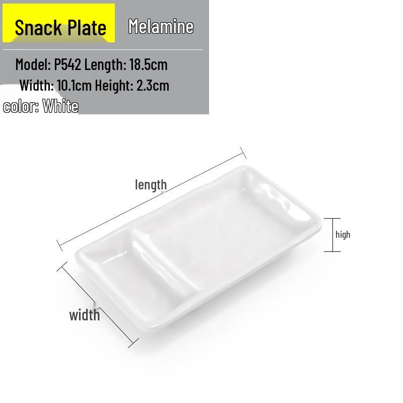 

Melamine Boat-Shaped 3-Compartment Snack Plate Set