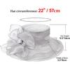 DRESHOW Damen Organza Hut Kirchenkappe Hüte Ausverkauf Kentucky Derby Cocktail Teeparty Hochzeit Blumenhut mit breiter Krempe