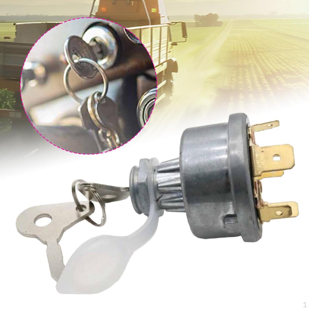 Ignition Switch with 2 Keys Key Easy Installation 4P Petrol Engine Starter Replaces JK406B for