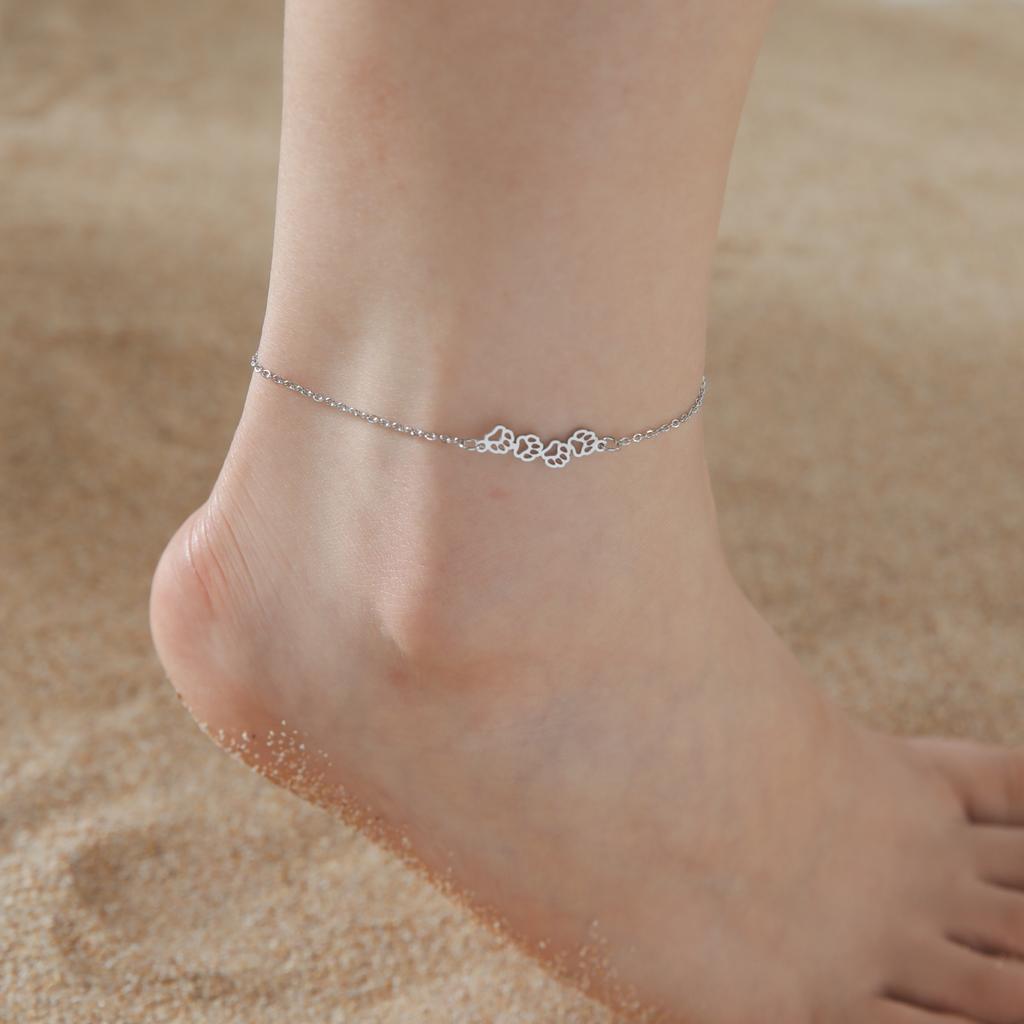 Cazador Cute Walking Cat Anklets for Women Stainless Steel Jewelry Foot Bracelet Fashion Summer Beach Accessories
