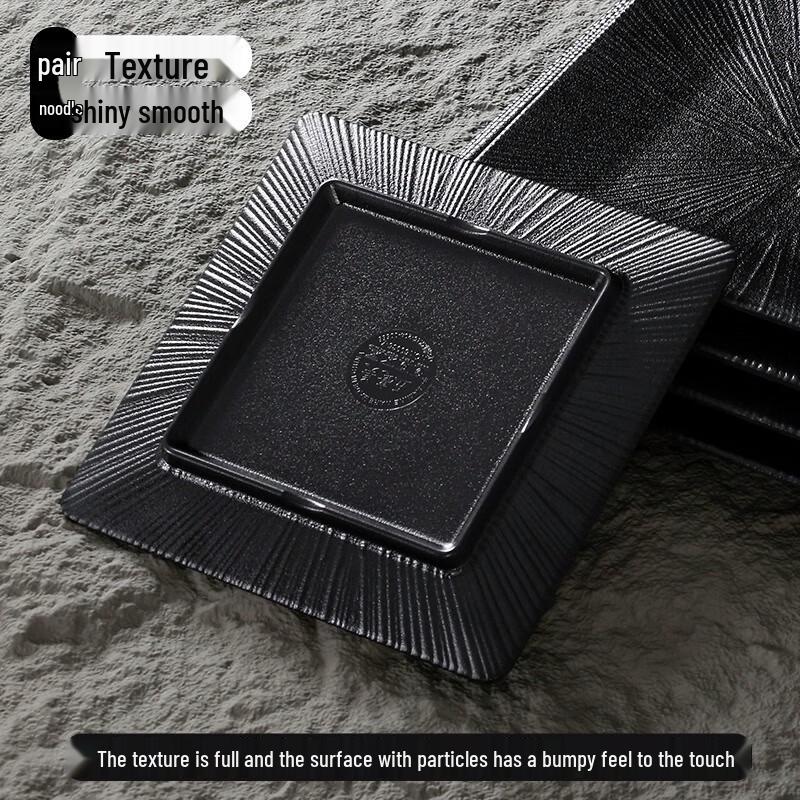 Black Melamine Rectangular Fast Food Plate