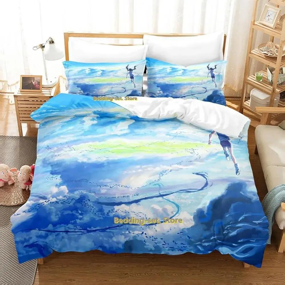 New Weathering With You Bedding Set Single Twin Full Queen King Size Bed Set Adult Kid Bedroom Duvetcover Sets Anime Bed