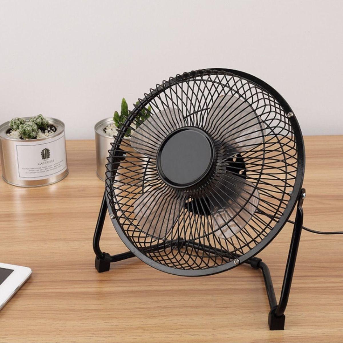 Silent USB Mini Fan - 4, 6, 8-inch Sizes for Car, Office, Desktop, Dorm 5-inch Low Power (Single Speed)