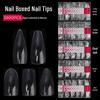 500 Pcs Ballet Long Full-Cover Traceless Removable False Nails with Nail Art Stickers