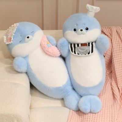 70CM Seal Doll Plush Body Pillow 70cm Soft Stuffed Elongated Seal Pillow for Sleeping Back