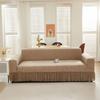 Leaf Texture All-Inclusive Skirt Sofa Cover with Ruffled Trim - Stretchy Polyester-Spandex Blend Fits 1-4 Seater Couches for Living Room, Bedroom