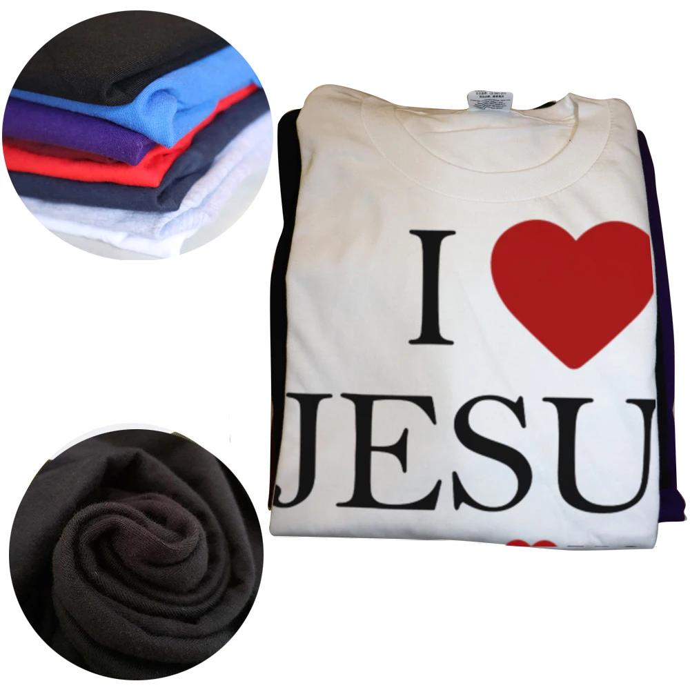 Vintage Tričko s grafikou I Love Jesus Jesus Loves You Křesťanské Tričko pro Muže Ženy Hip Hop Oversized Tričko 100% Bavlna Pohodlná Trička