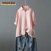 Women's Fashion Casual Solid Color Print POLO Neck Short Sleeve Blouses & Shirts