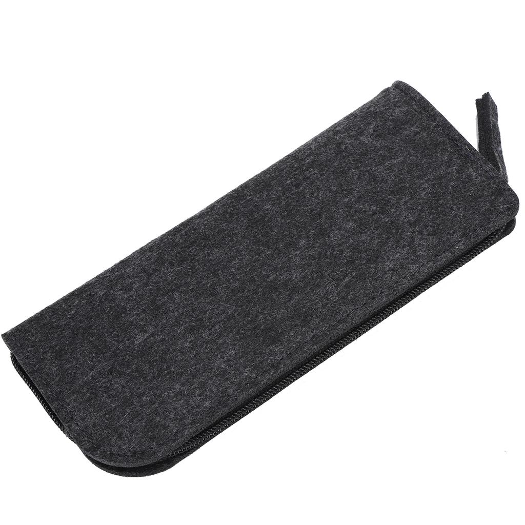 Pen Case Felt Storage Pencil Bag Thickened Flat Paint Brush DustProof Storage Tools(Light Gray )