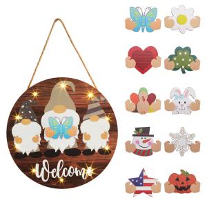 

Wooden Ornaments Farmhouse Decorative Led Lights 10 Accessories For Home New Year Decor As shown#0