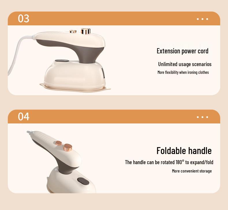 Portable Mini Garment Steamer for Home, Travel & Business - Wrinkle Removal and Styling