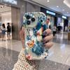 Watercolor Butterfly Floral Ink Wash Wavy Edge Phone Case for iPhone 17 16 15 14 13 12 11 8 7 Plus Pro Max Art