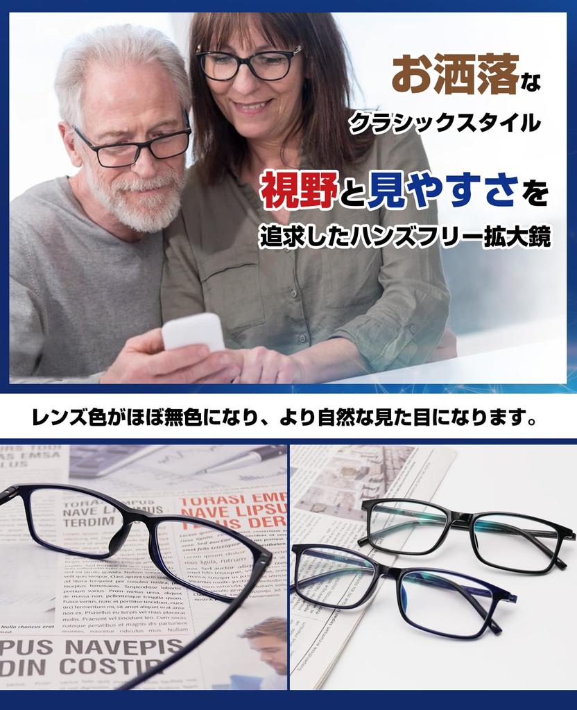 GOKEI Loupe Glasses Loupe Magnifying Glasses Lightweight Blue Light Cutting Mirror Glasses Looks Larger Glasses Loupe Glasses Magnifying Glass