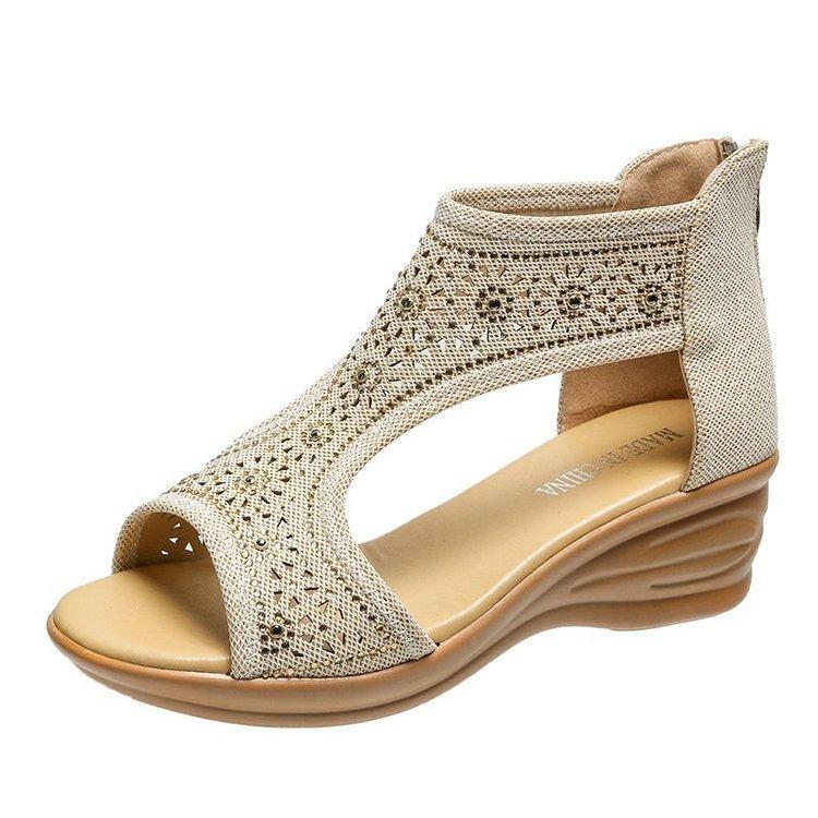 Sandals Women's New Wedge Heel Middle Heel Mother Shoes Wedge Heel Women's Shoes Sandals Summer