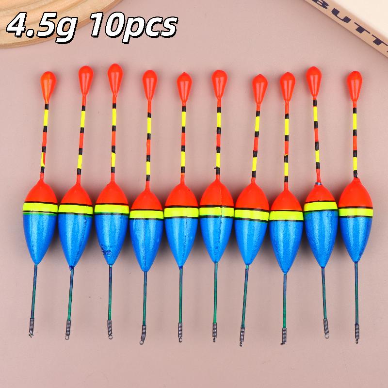 10Pcs Sensitivity Fishing Accessories 4.5/3/2.5/2.0/1.2/0.8/0.6G Light Stick Floats Fishing Floats Set Fishing Bobber Stick