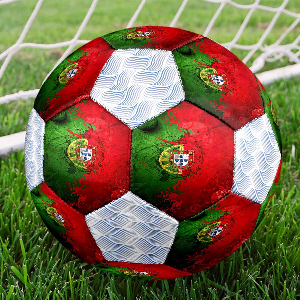 1 pz Bandiere Brasiliana e Portoghese Pallone da Calcio Calcio Taglia 5 Pallone da Calcetto Indoor alla Moda Colorato Gioco per il Cortile - Ottimo Regalo per gli Appassionati di Sport