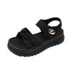 Black Sandals Women's Bow with Skirt Small Size 34 Shoes Summer 2025 New Maternity Sandals