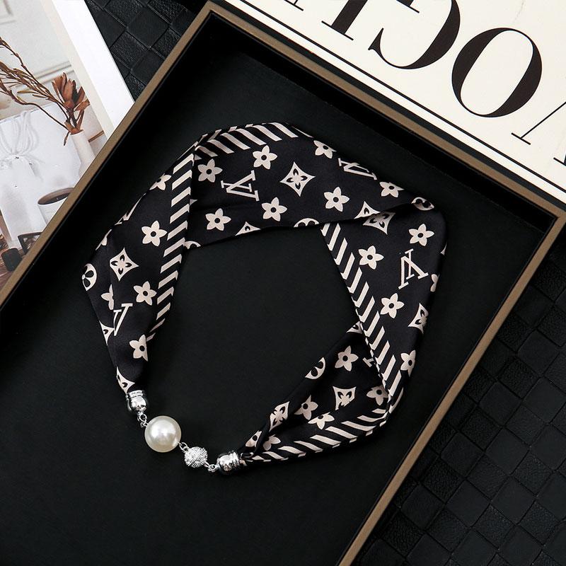 1 Stück Halstuch Damen Perlen Perlen Dekorativ Magnetverschluss Tasche Schals Seidenschal