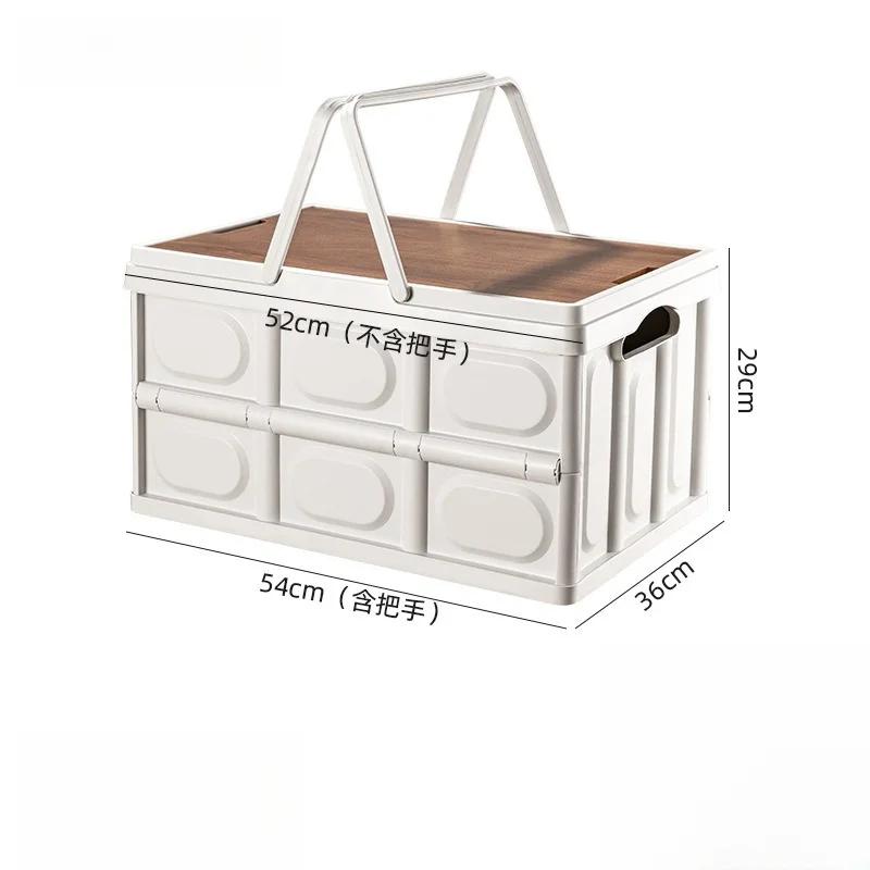 Collapsible Storage Bin With Handle Large Capacity Portable Storage Container Stackable Multifunctional Outdoor Camping Items