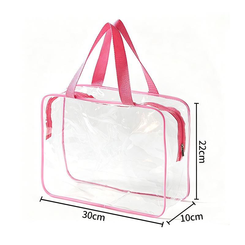 Waterproof Transparent PVC Makeup Bag with Custom Pattern and Large Capacity