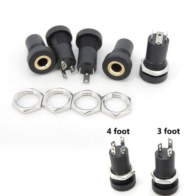 PJ-392A 391 3 4 Kutuplu ayak 3,5 mm dişi Ses Soketi Panel Montaj Altın Kaplama konnektör stereo Kulaklık 3,5 mm fiş için Somunlar