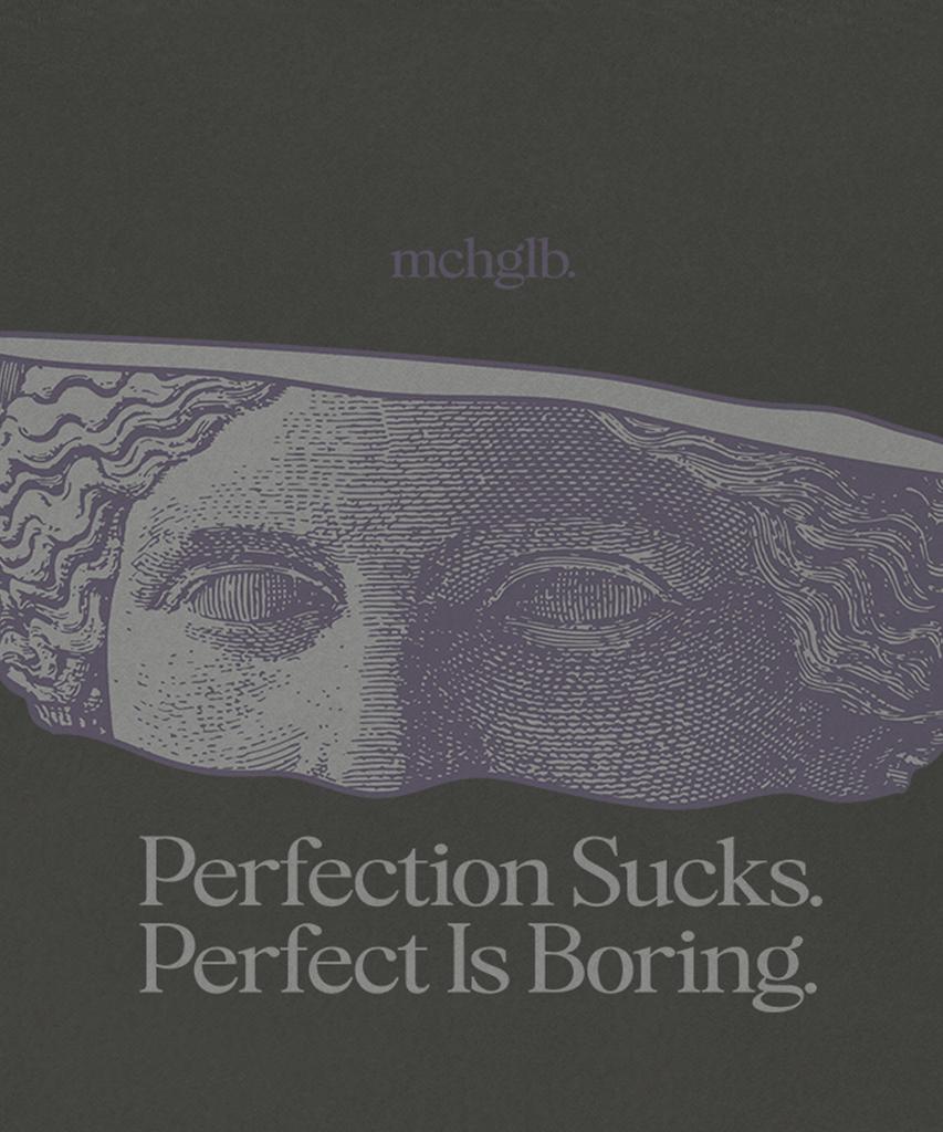 MATCHGLOBE David Face Cut Oversized Tee (Dark Gray)