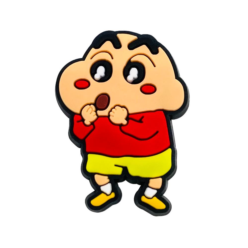 Crayon Shin-chan Croc Charms: 10 Styles, Soft Rubber PVC Shoe Accessories