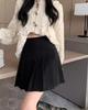 High-Waisted Woolen Pleated Grey Skirt - Autumn/Winter School Style JK Uniform Skirt