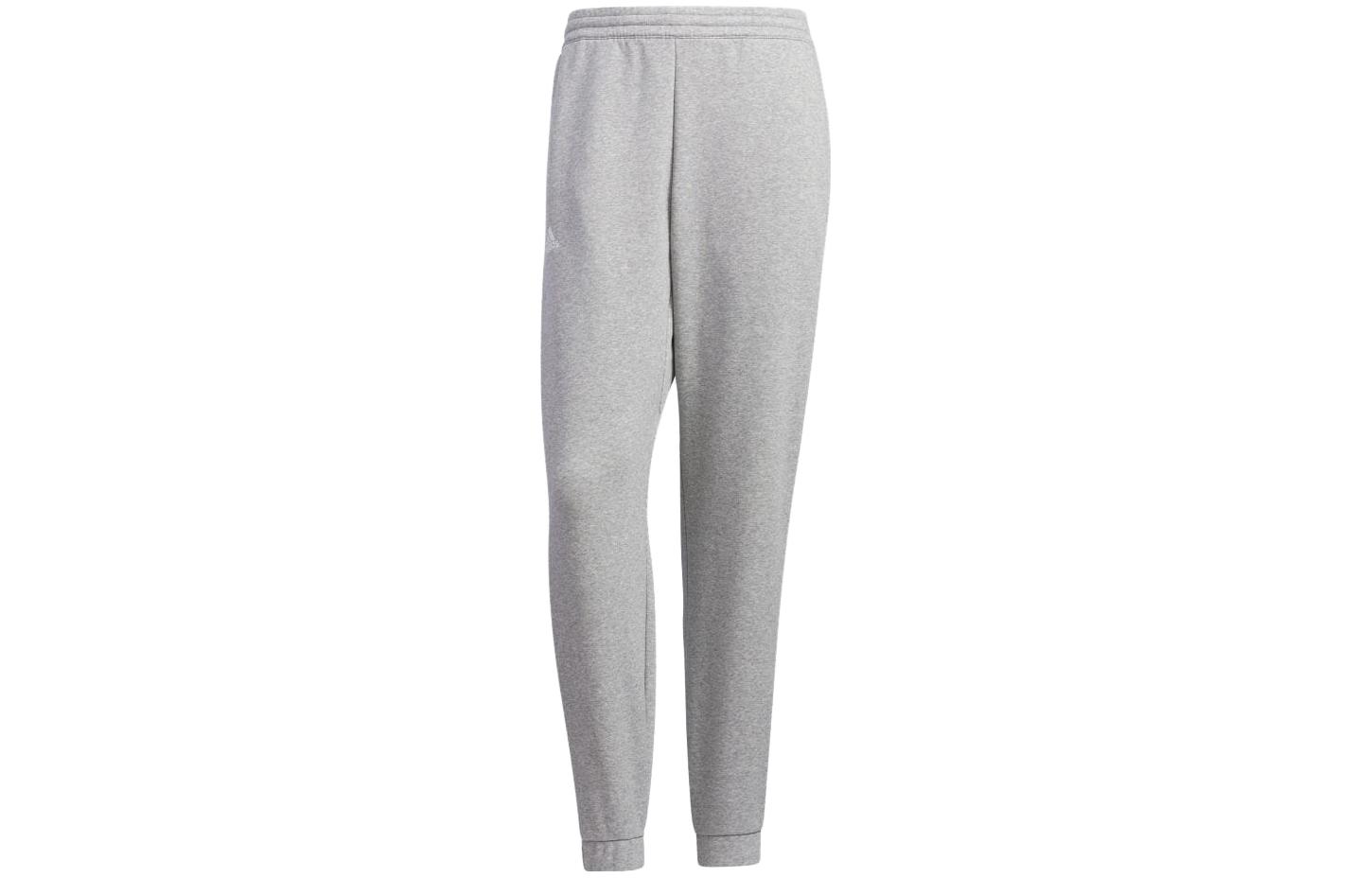 Adidas Knitted Sweatpants Unisex Gray Moderate Straight Fit Pants IK7339 L