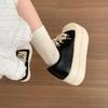 Queen Fan Black Retro Platform Low Top Canvas Shoes Women's 2025 New Autumn Casual Breadboard Shoes