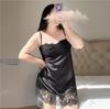 1527 Plus Size Lace Camisole Nightgown - Sexy, Pure Desire, Ice Silk Imitation Pajamas