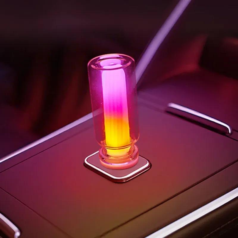 Rainbow Color Car USB LED Atmosphere Light Universal 5V Retro Candle Style Incandescent Bulbs Car Decoration Lamp