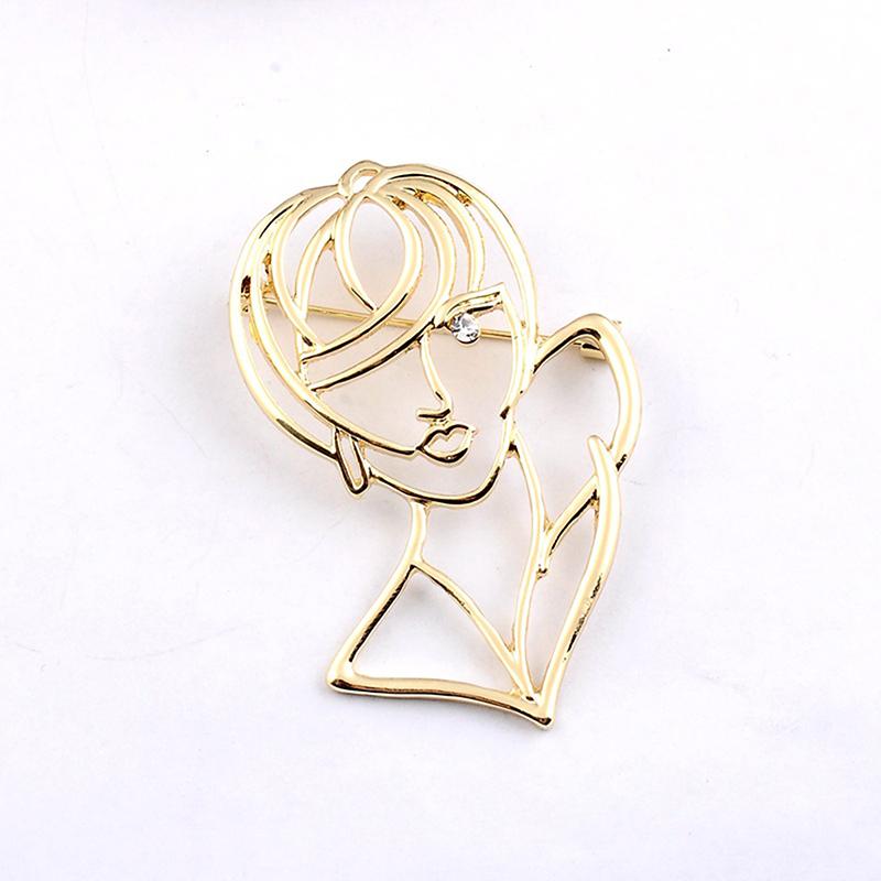 1 шт. Красота леди броши женщины девушка фигурка офис повседневная брошь булавки подарки золотой