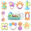 Bemixc Teething Toys for Newborns, 10-Piece Sound-Making Baby Toy, Baby Rattles for 0-Year-Olds, Baby Gift