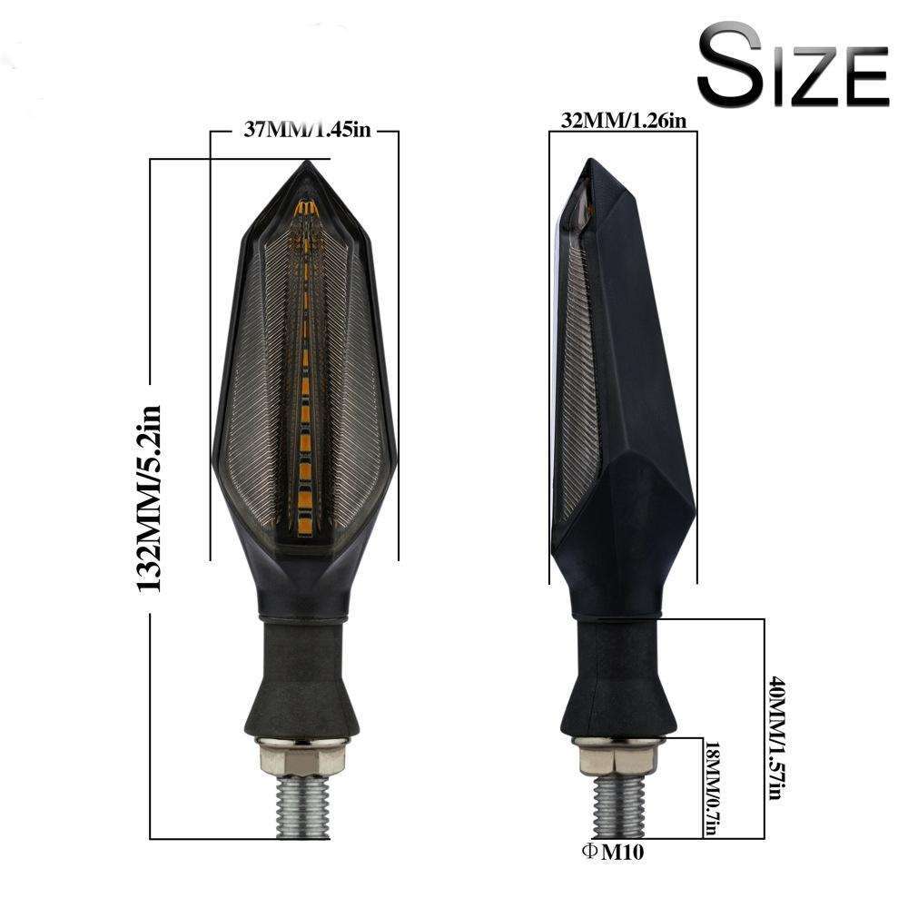 Motorcycle Turn Signals Light Blinker Lamps 17LED Arrows LED Turn Signal Lamp 12V 10mm Sequential Flowing Flash Indicator Lights