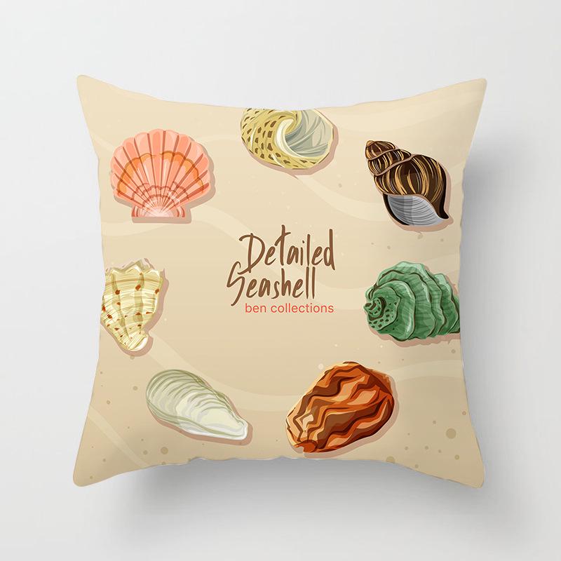 Ins Home Supplies Hand-painted Ocean Car Pillow Office Cushion Cover