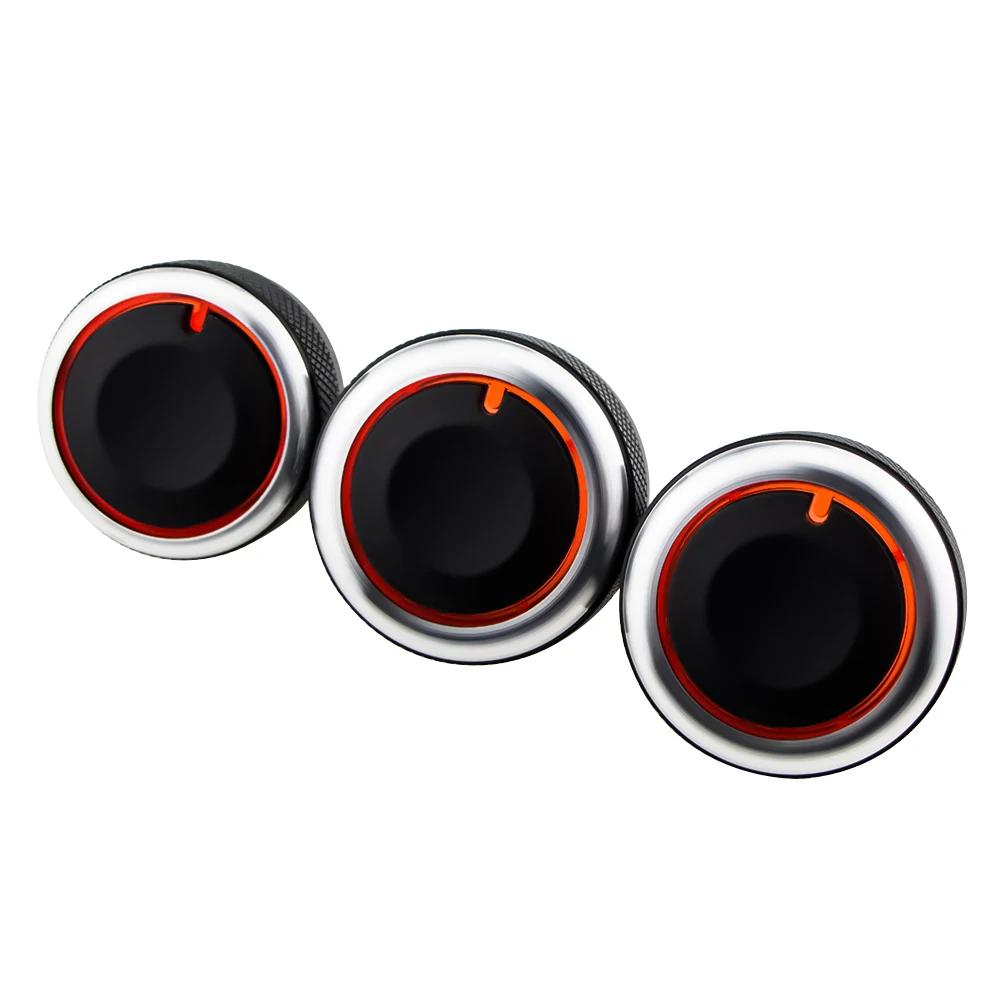Car AC Knob for Kia Pegas 2017 2018 2019 Air Conditioning Heater Control Switch Button 3Pcs Aluminum Alloy Knobs Accessories