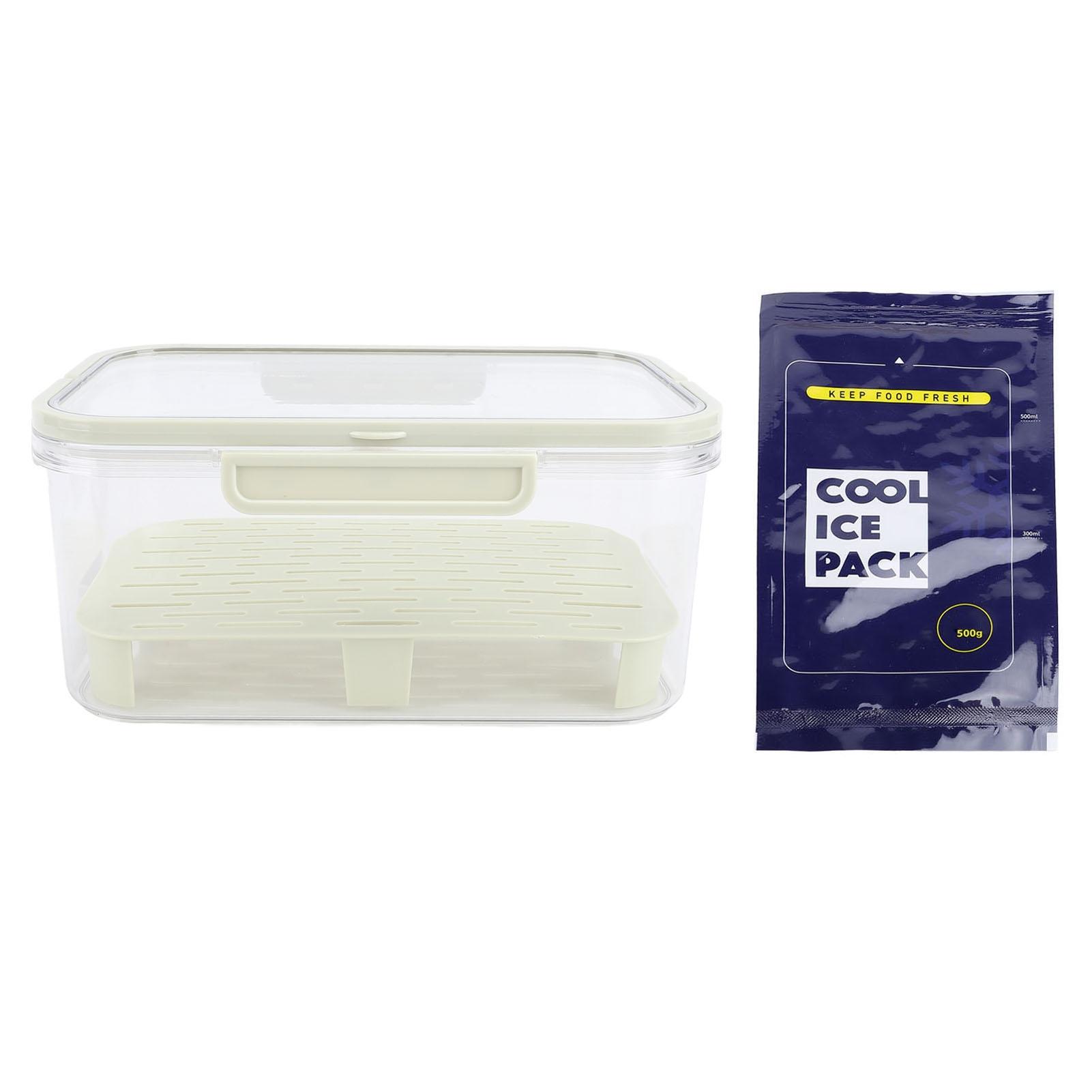 

Freshness Keeping Box Handheld Portable Food Storage Container Refrigerator Food Organizer for Home Outdoor Green