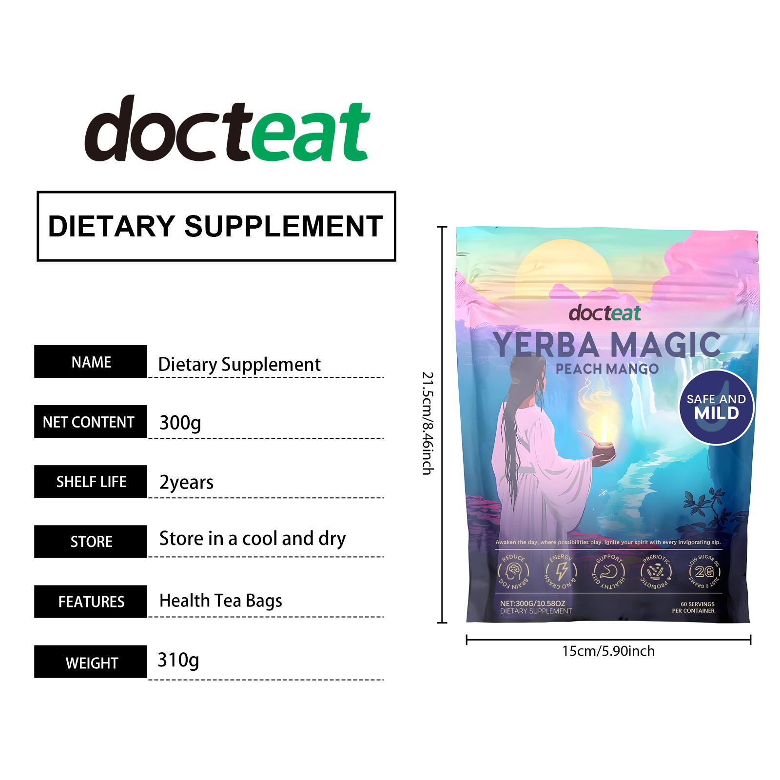 Чай Yerba Mate, Поддерживает здоровье кишечника и ежедневное самочувствие для прилива жизненных сил 300g