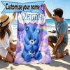 Custom Name Personalized Care Bears Print Beach Towel, for Trip Camping Beach Party Home Decor, Birthday Gift for Family & Friends