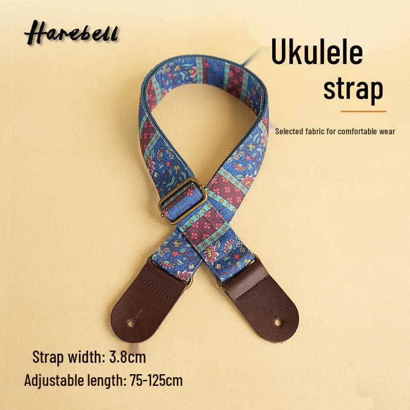 

Dark Blue Ethnic Style Single Shoulder Guitar Strap with Retro Buckle - PO-004 Dark Blue Ethnic