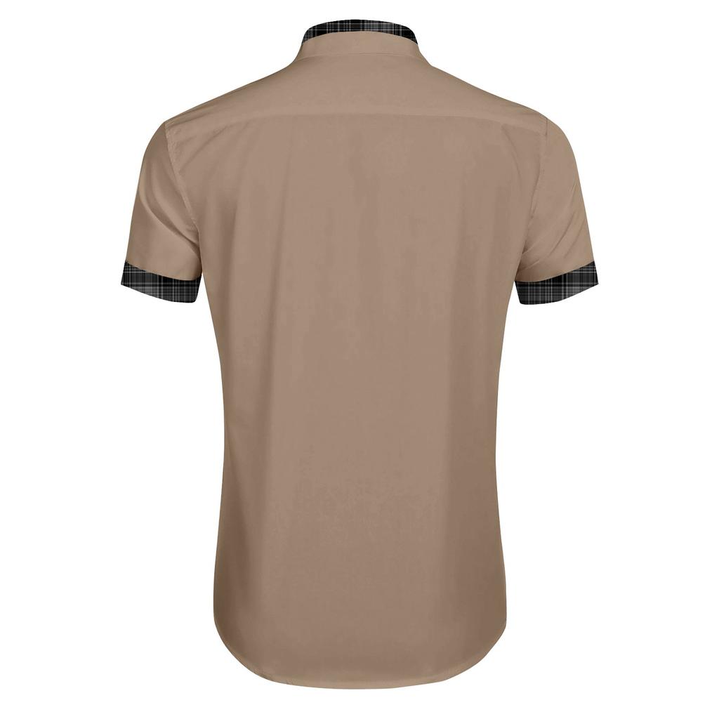 Camicie a maniche corte con bottoni stampati scozzesi da uomo Camicie a maniche corte alla moda casual da uomo