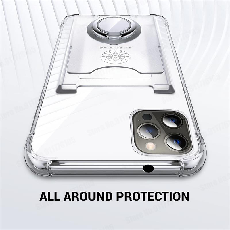 Wallet Card Slot Transparent Phone Case For Samsung S26 Plus Ring Stand Holder Soft Silicone Back Cover For Galaxy S26 Ultra