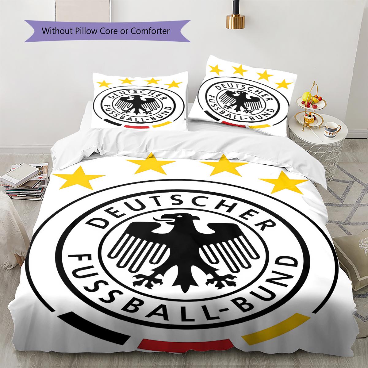

Germany National Football Team Pattern Bedding,Quilt Set Quilt Cover Pillowcase Home Birthday Gift (1 * duvet cover + 2 * pillowcase, without core) 135x200cm